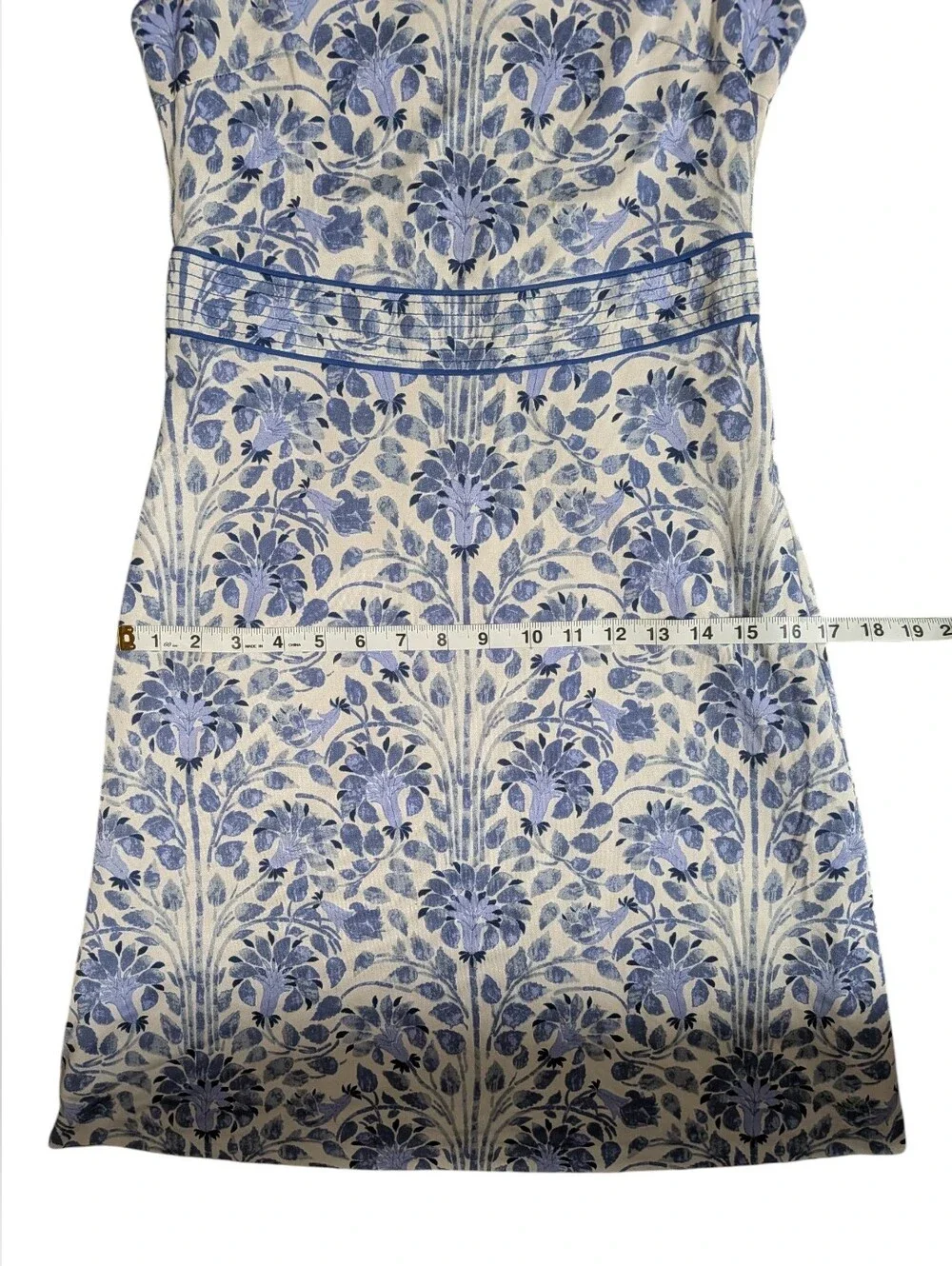 TORY BURCH Women's Mini Silk Cotton Dress Size XS White And Blue